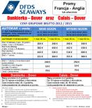 Bilety Promowe - GRUPY - Francja - Amglia - Dunkierka, Calairs, Dover - 2013 - DFDS Seaway