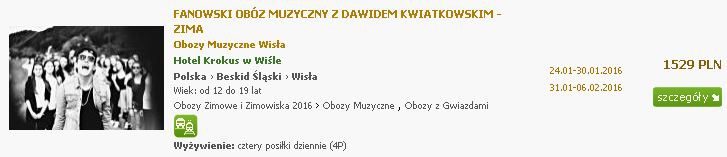Ferie Zimowe z Dawidem Kwiatkowskim