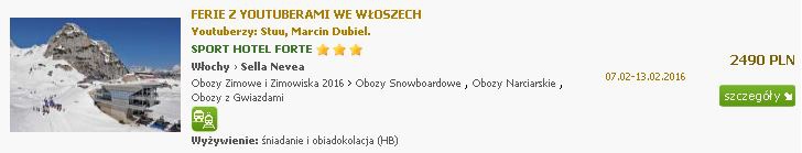 Ferie Zimowe z Youtuberami