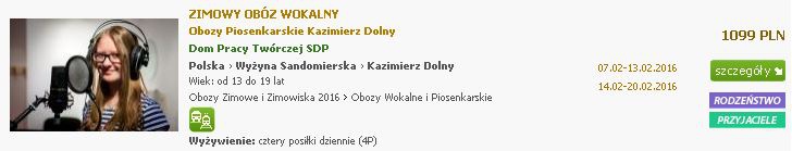 Zimowy Obóz Wokalny