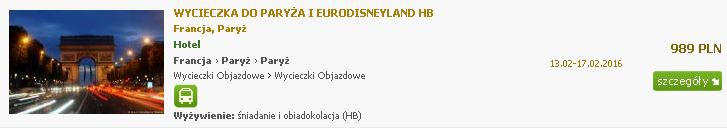 WYCIECZKA DO PARYŻA I EURODISNEYLAND HB