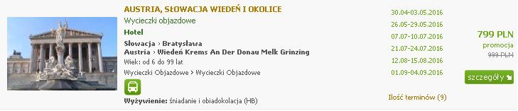 Wycieczka Austria Wiedeń i okolice