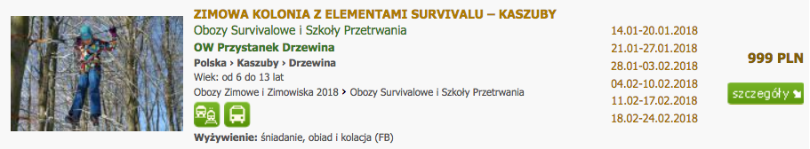 Zimowa Kolonia z Elementami Survivalu na Kaszubach