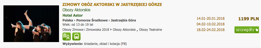 Zimowy Obóz Aktorski w Jastrzębiej Górze