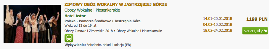 Zimowy Obóz Wokalny w Jastrzębiej Górze