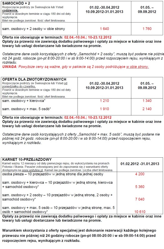 Cennik Unity Line 2012 .3